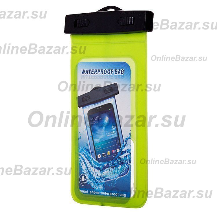 Чехол водонепроницаемый IPX8 (18.7x10.1) <зеленый> ― OnlineBazar.su