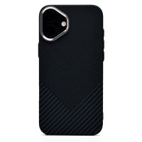 Чехол для Apple iPhone 16 Plus пластиковый Luxo Carbon (рис. 124) <черный> ― OnlineBazar.su