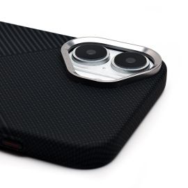 Чехол для Apple iPhone 16 Plus пластиковый Luxo Carbon (рис. 124) <черный>