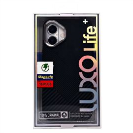 Чехол для Apple iPhone 16 Plus пластиковый Luxo Carbon (рис. 124) <черный>