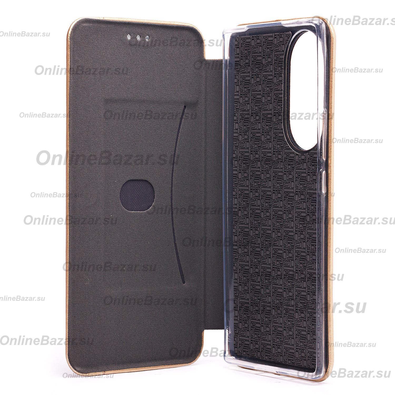 Чехол для Honor 70 (FNE-NX9) флип боковой кожзам №3 <золотой> ― OnlineBazar.su