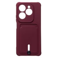Чехол для Infinix Hot 40 Pro (X6837) силиконовый с картхолдером №4 <бордовый> ― OnlineBazar.su