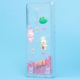Чехол для Oppo Reno 8T 5G силиконовый 3D игрушки <розовый>