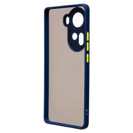 Чехол для Oppo Reno 11 пластиковый с окантовкой <темно-синий>