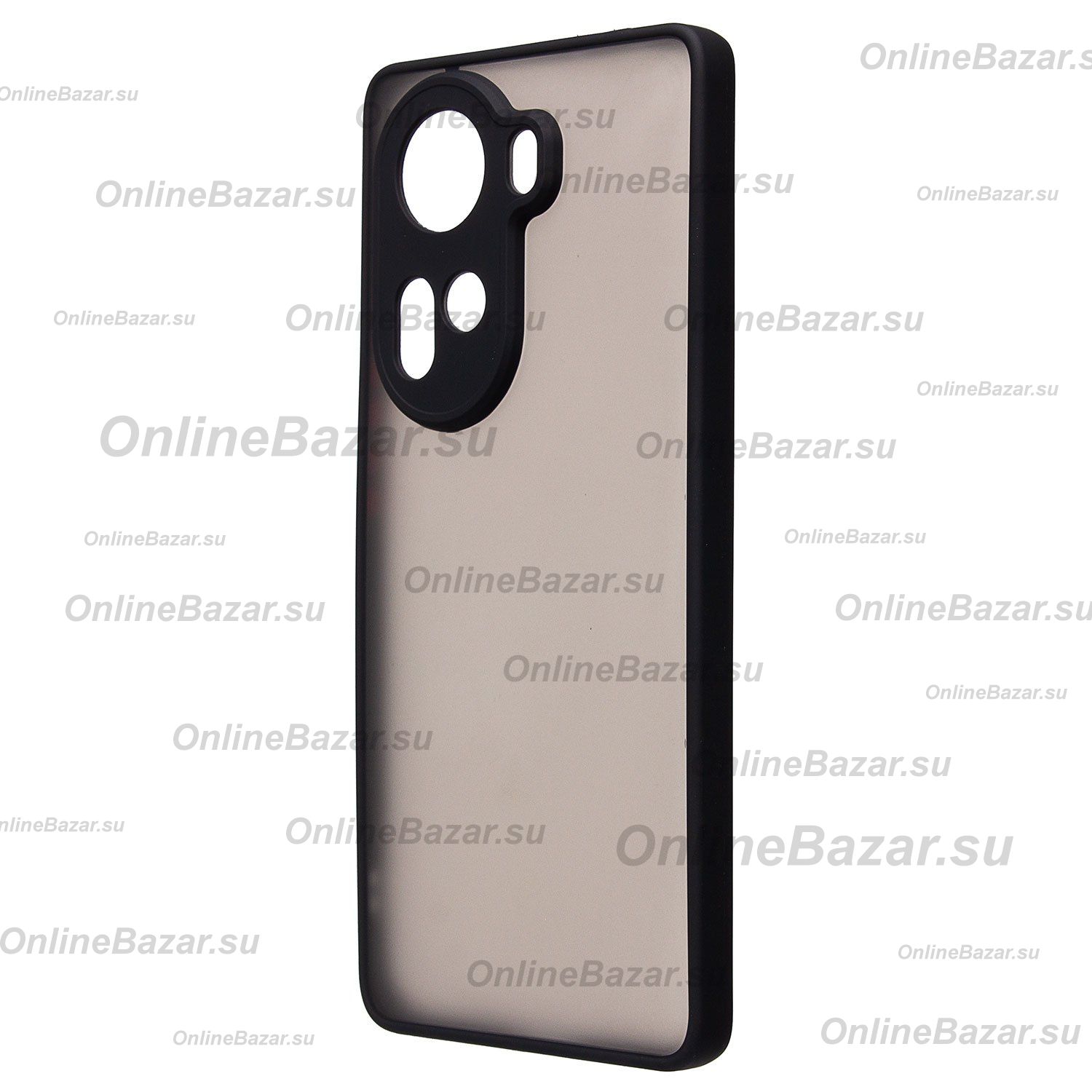 Чехол для Oppo Reno 11 пластиковый с окантовкой <черный> ― OnlineBazar.su