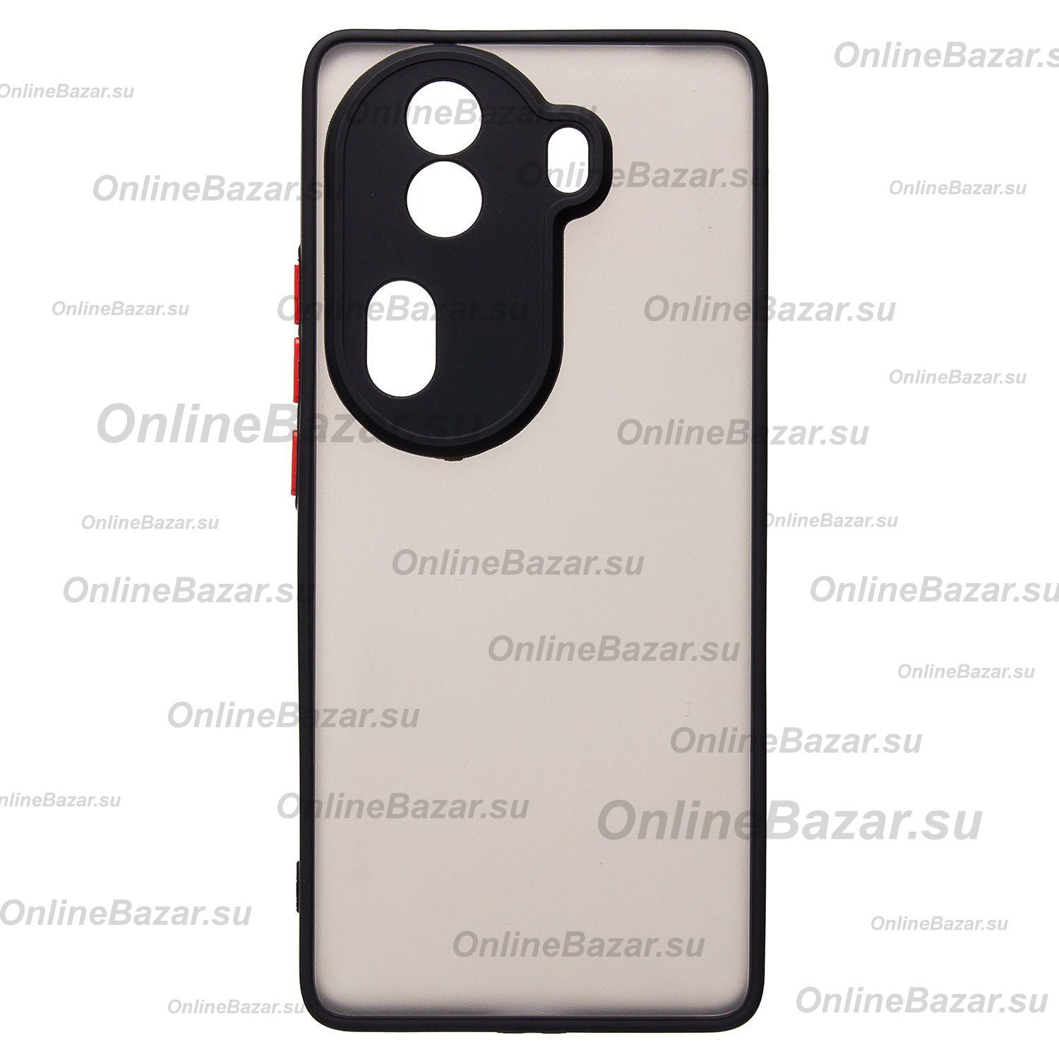 Чехол для Oppo Reno 11 Pro пластиковый с окантовкой <черный> ― OnlineBazar.su