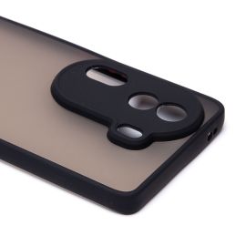 Чехол для Oppo Reno 11 Pro пластиковый с окантовкой <черный>