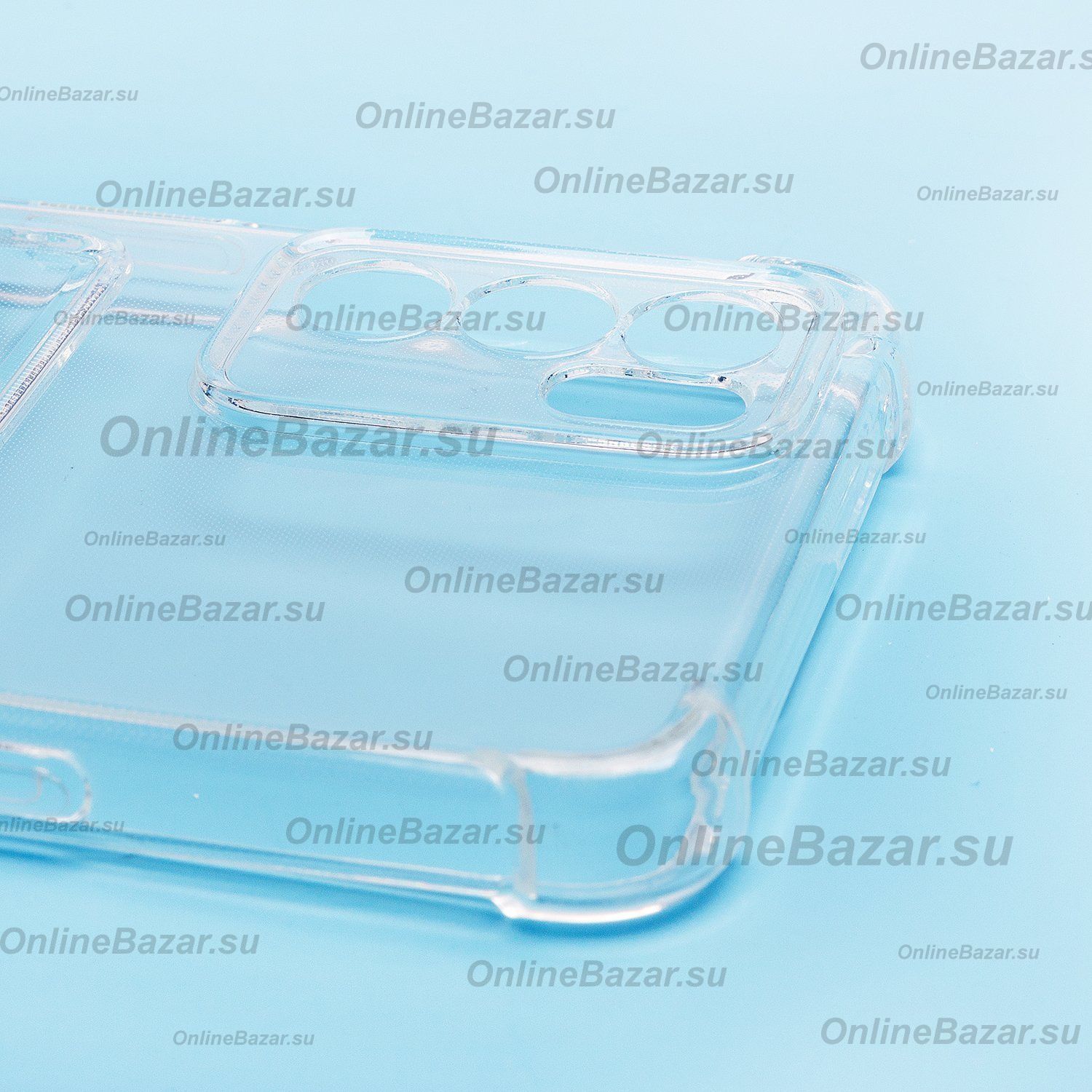 Чехол для Oppo Reno 6 силиконовый с картхолдером Shockproof <прозрачный> ― OnlineBazar.su