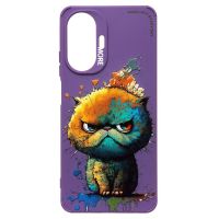 Чехол для Realme RMX3710 силиконовый (рис. 335/кот) <фиолетовый> ― OnlineBazar.su