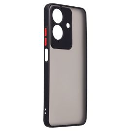 Чехол для Realme Note 60x пластиковый с окантовкой <черный>