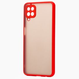 Чехол для Samsung SM-A125F (Galaxy A12) пластиковый с окантовкой <красный>