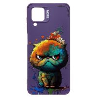 Чехол для Samsung SM-A127F (Galaxy A12 Nacho) силиконовый (рис. 335/кот) <фиолетовый> ― OnlineBazar.su