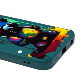 Чехол для Samsung SM-A256E (Galaxy A25 5G) силиконовый (рис. 335/медведь) <темно-зеленый>