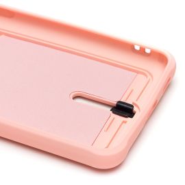 Чехол для Samsung SM-G990B (Galaxy S21 FE) силиконовый с картхолдером №4 <светло-розовый>