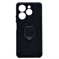 Чехол для Tecno Spark 10 Pro (KI7) силиконовый противоударный с кольцом <черный> ― OnlineBazar.su