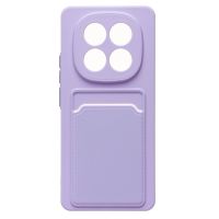 Чехол для Xiaomi Redmi Note 14 Pro 5G силиконовый с картхолдером №9 <светло-фиолетовый> ― OnlineBazar.su