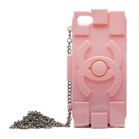 Чехол для Apple iPhone 4s задняя крышка силикон с цепочкой Chanel <розовый> ― OnlineBazar.su