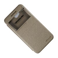 Чехол для HTC Desire 616 Dual Sim флип боковой пластик-кожзам с окошком Nillkin Sparkle <золотой> ― OnlineBazar.su
