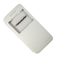Чехол для HTC One (A9) флип боковой пластик-кожзам с окошком Nillkin Sparkle <белый> ― OnlineBazar.su