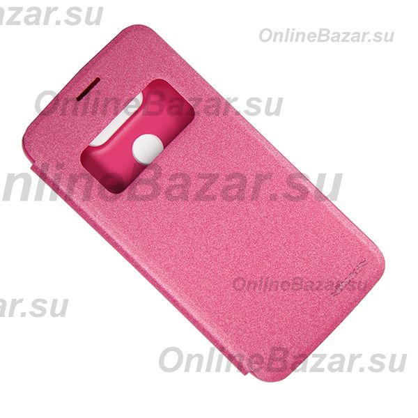 Чехол для LG H845 (G5 SE) флип боковой пластик-кожзам с окошком Nillkin Sparkle <розовый> ― OnlineBazar.su