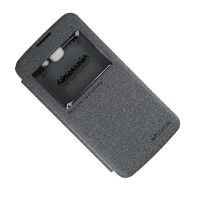 Чехол для LG K130E (K4 LTE) флип боковой пластик-кожзам с окошком Nillkin Sparkle <серый> ― OnlineBazar.su