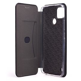 Чехол для Realme RMX3269 флип боковой кожзам №3 <черный>
