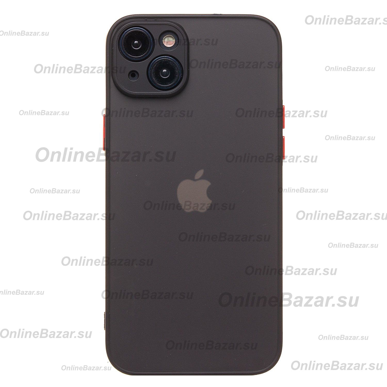 Чехол для Apple iPhone 15 Plus пластиковый с окантовкой <черный> ― OnlineBazar.su