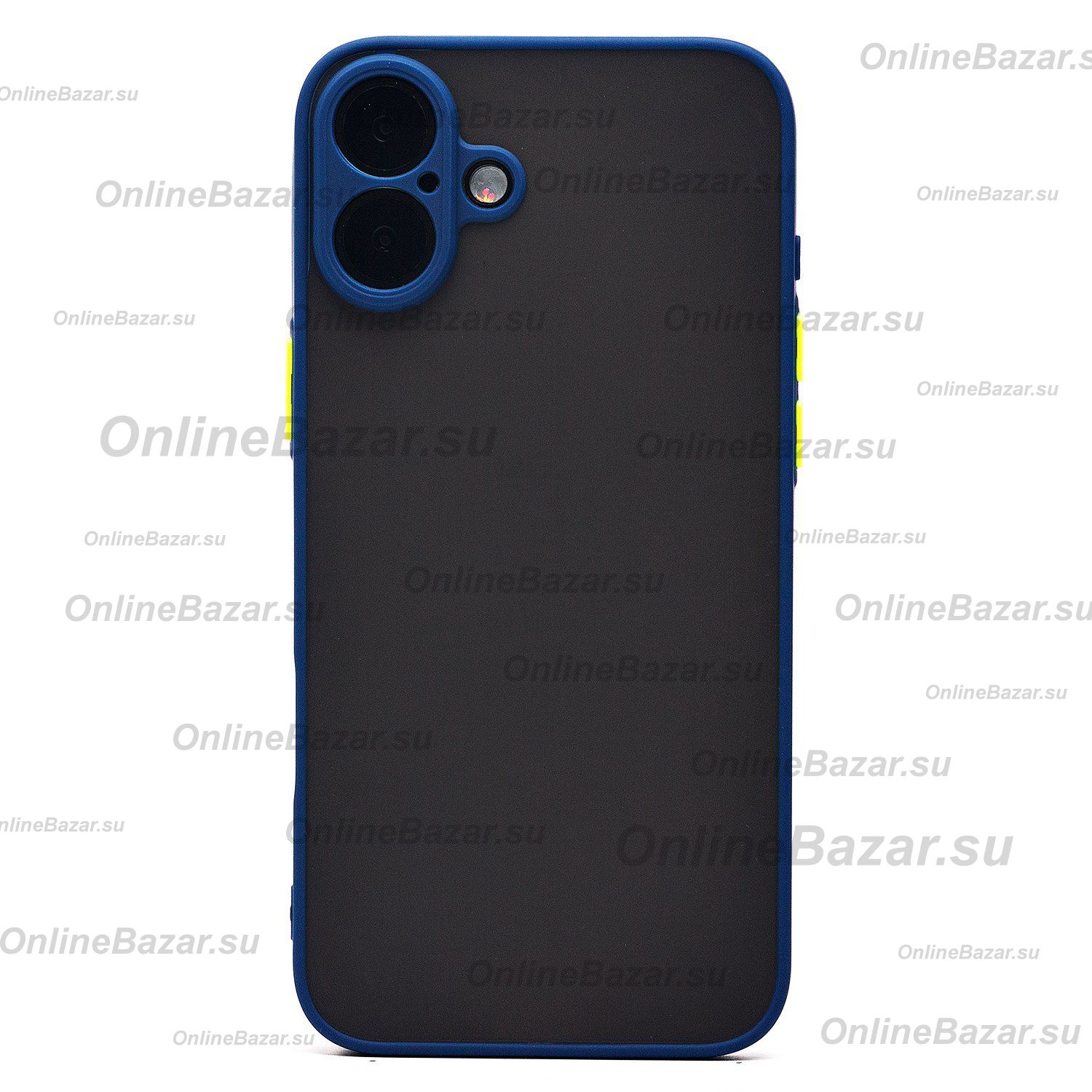 Чехол для Apple iPhone 16 Plus пластиковый с окантовкой <темно-синий> ― OnlineBazar.su