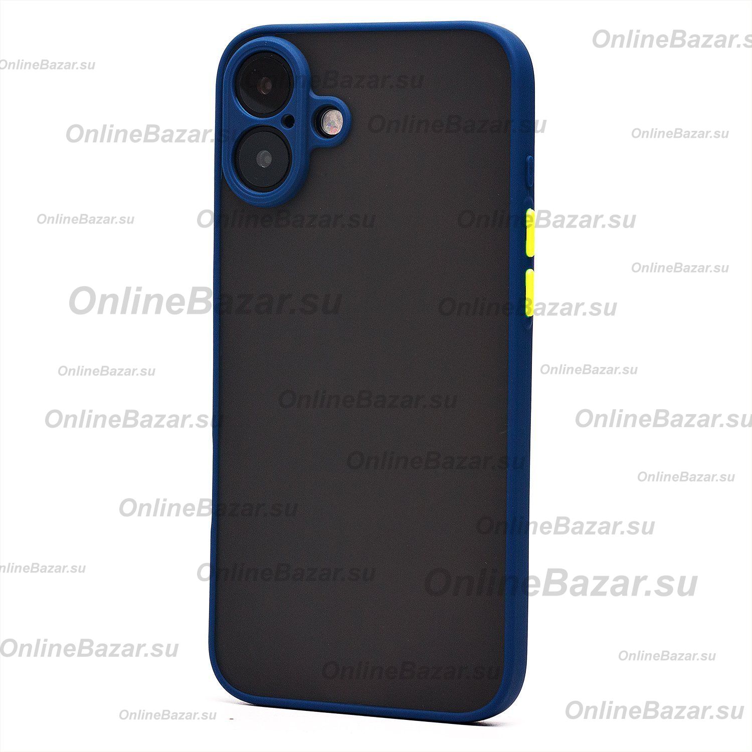 Чехол для Apple iPhone 16 Plus пластиковый с окантовкой <темно-синий> ― OnlineBazar.su