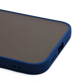 Чехол для Apple iPhone 16 Plus пластиковый с окантовкой <темно-синий>