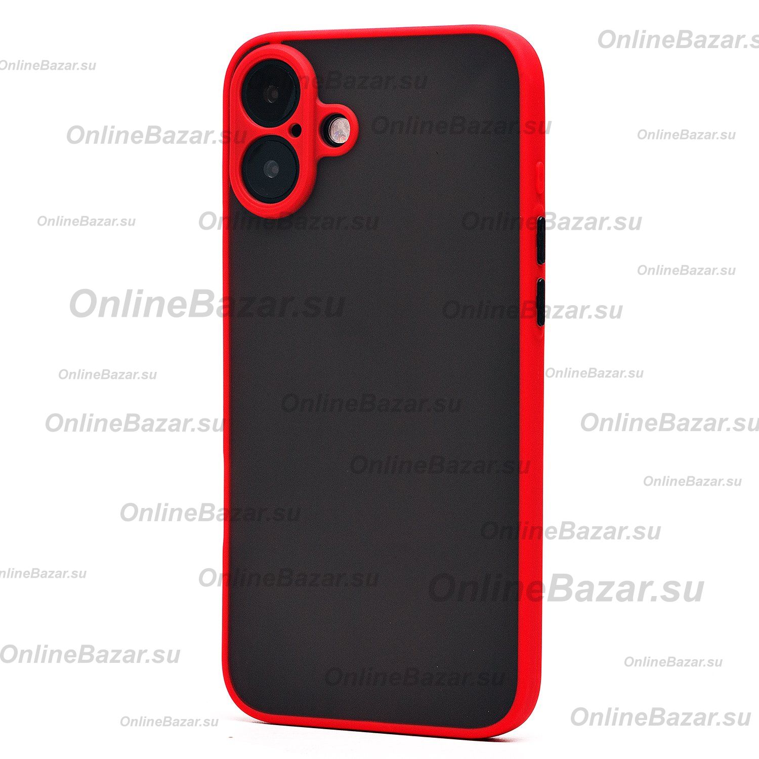 Чехол для Apple iPhone 16 Plus пластиковый с окантовкой <красный> ― OnlineBazar.su