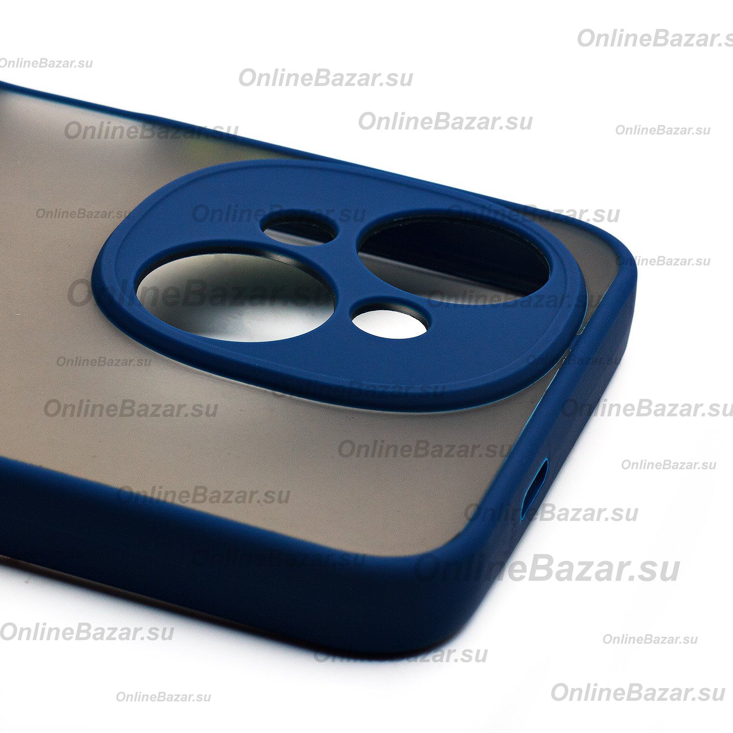 Чехол для Tecno Spark Go 1 (KL4) пластиковый с окантовкой <темно-синий> ― OnlineBazar.su