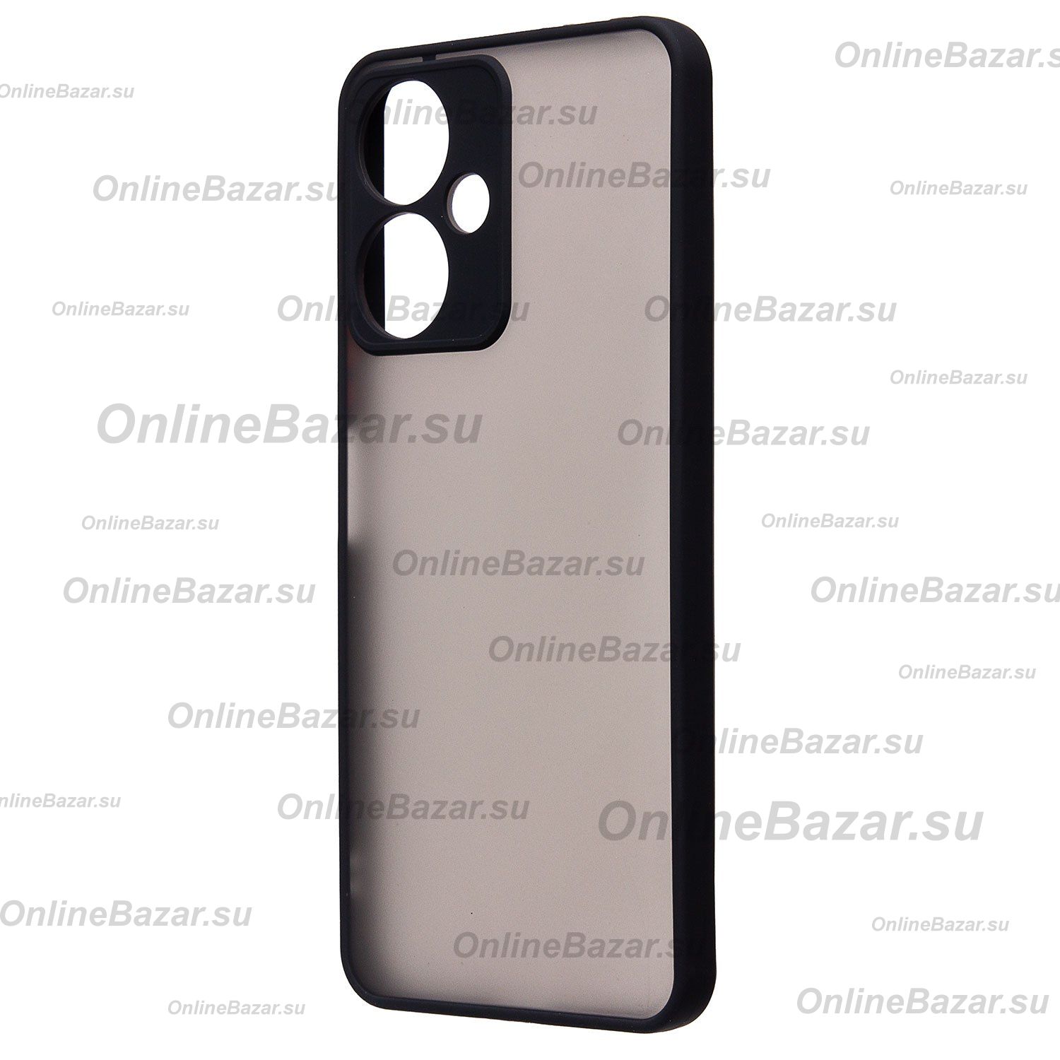 Чехол для Xiaomi Redmi 13C пластиковый с окантовкой <черный> ― OnlineBazar.su