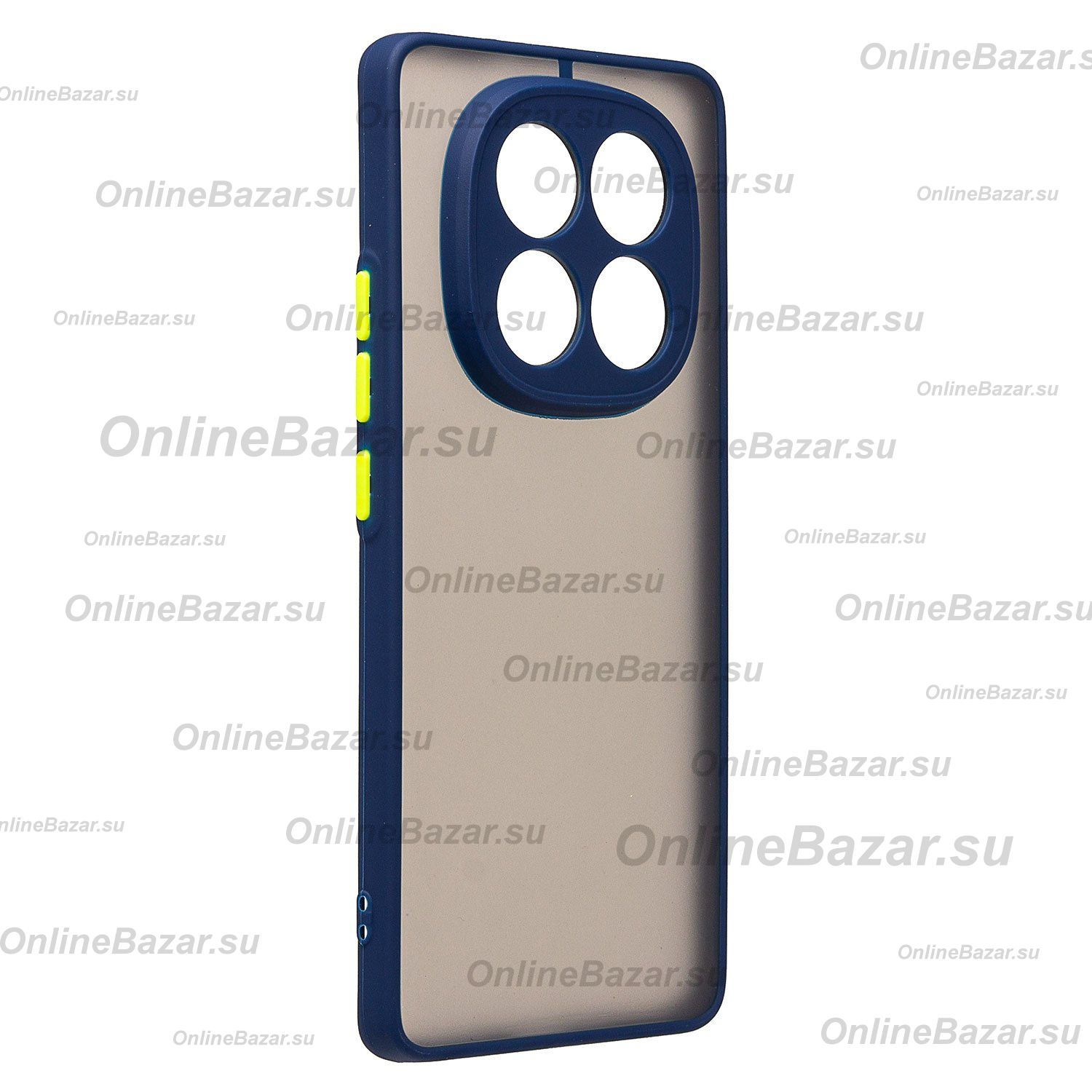 Чехол для Xiaomi Redmi Note 14 Pro 5G пластиковый с окантовкой <темно-синий> ― OnlineBazar.su
