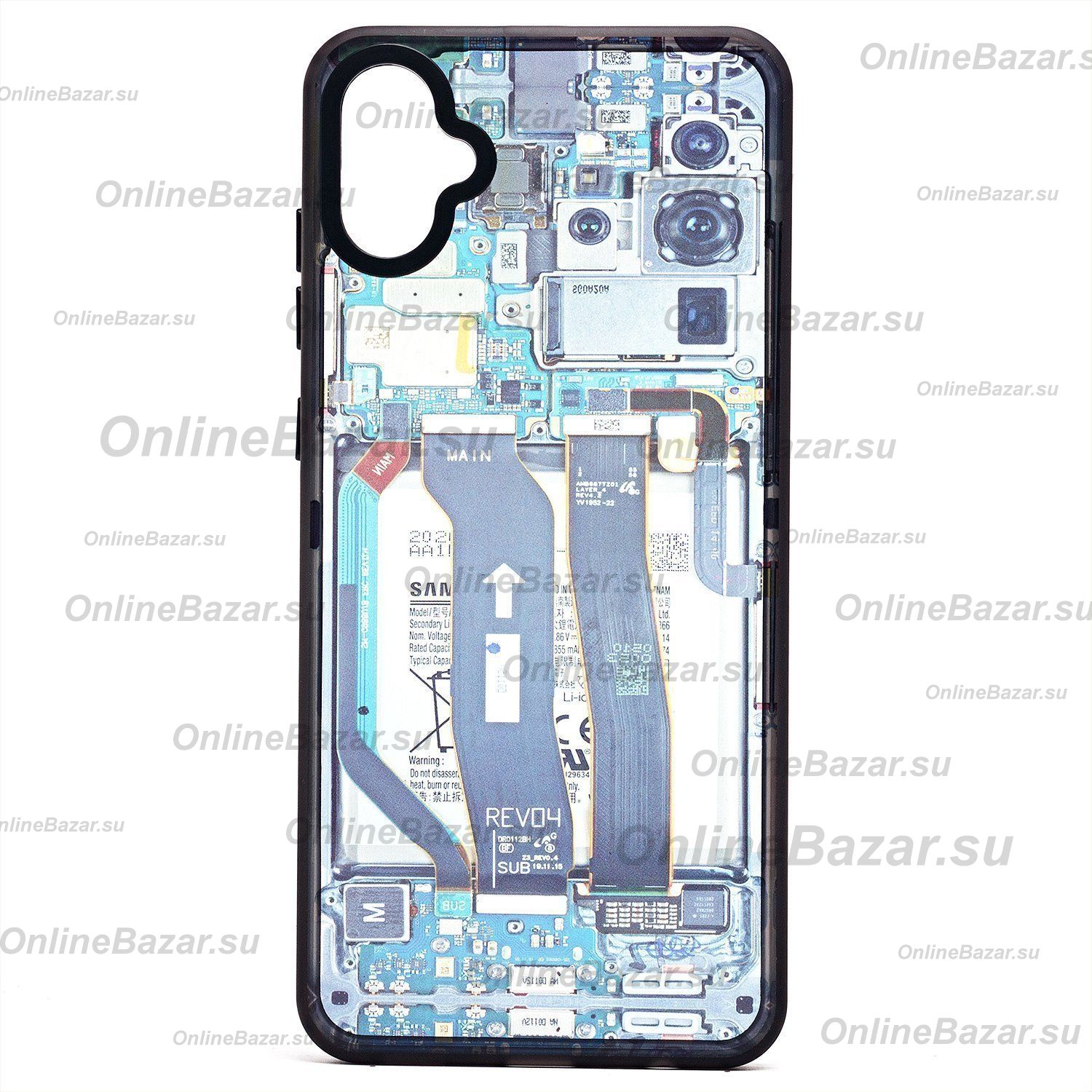 Чехол для Samsung SM-A055F (Galaxy A05) пластиковый (рис. 088) <голубой> ― OnlineBazar.su