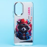 Чехол для Realme C67 силиконовый (рис. 092/енот) <серый> ― OnlineBazar.su