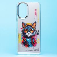 Чехол для Realme RMX3890 силиконовый (рис. 092/кот) <серый> ― OnlineBazar.su