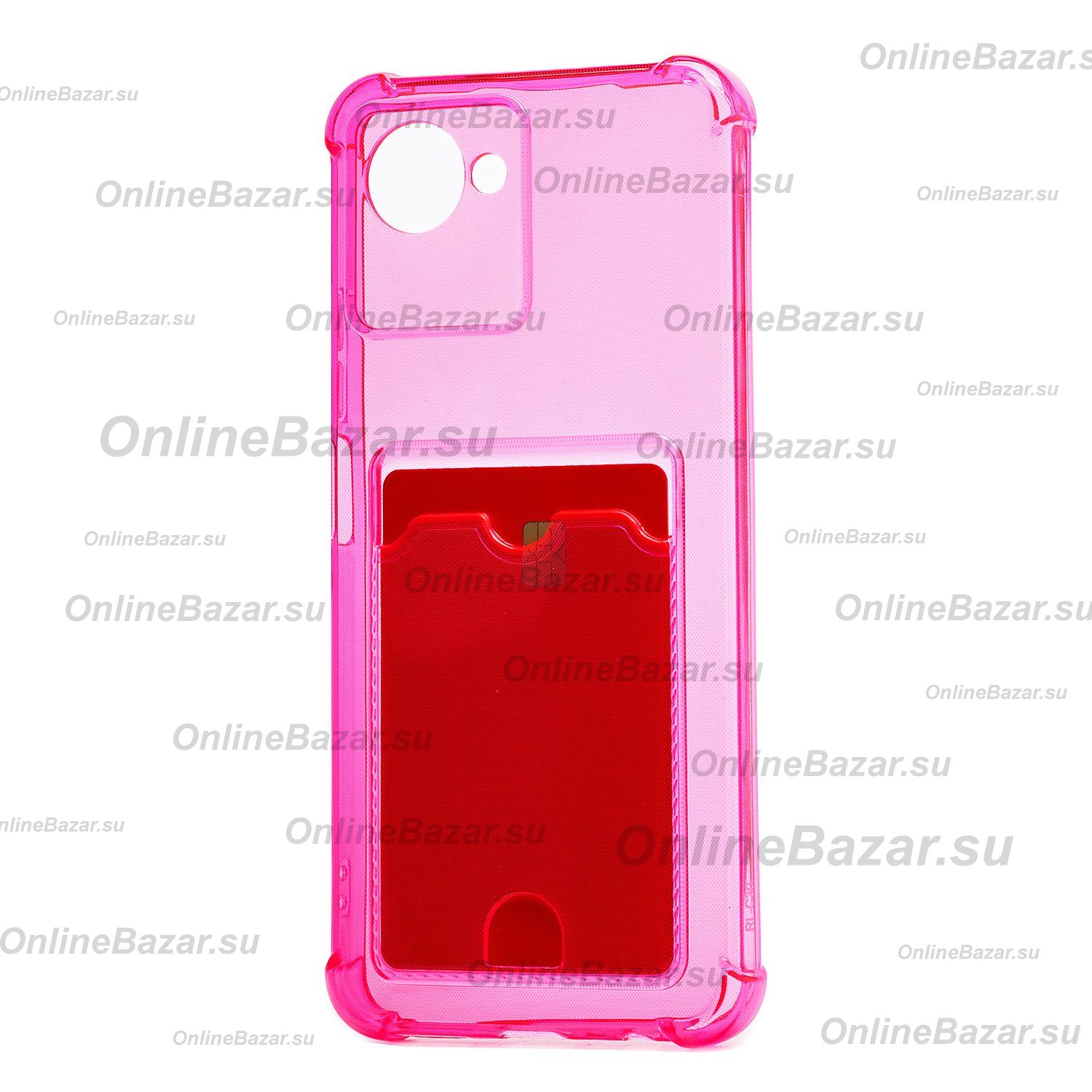 Чехол для Realme RMX3506 силиконовый с картхолдером №2 <розовый> ― OnlineBazar.su