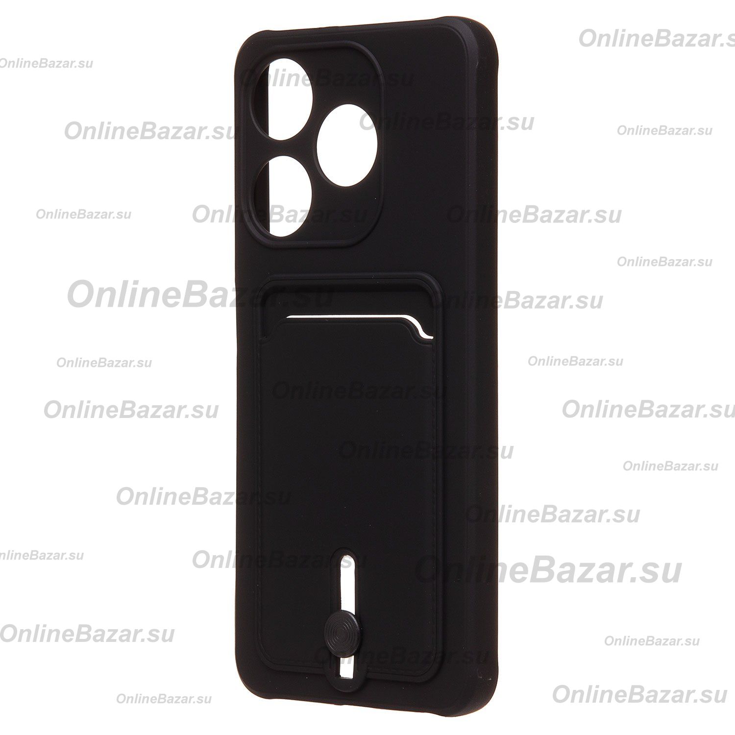 Чехол для Tecno Spark 10C (KI5k) силиконовый с картхолдером №4 <черный> ― OnlineBazar.su