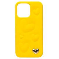 Чехол для Apple iPhone 13 Pro Max силиконовый 3D сердце <желтый> ― OnlineBazar.su