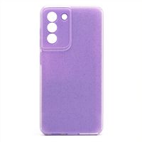 Чехол для Samsung SM-G990B (Galaxy S21 FE) силиконовый с блестками №3 <светло-фиолетовый> ― OnlineBazar.su