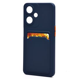 Чехол для Oppo A59 силиконовый с картхолдером №9 <темно-синий>
