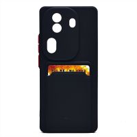 Чехол для Oppo Reno 11 Pro силиконовый с картхолдером №9 <черный> ― OnlineBazar.su