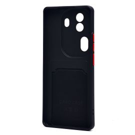 Чехол для Oppo Reno 11 Pro силиконовый с картхолдером №9 <черный>