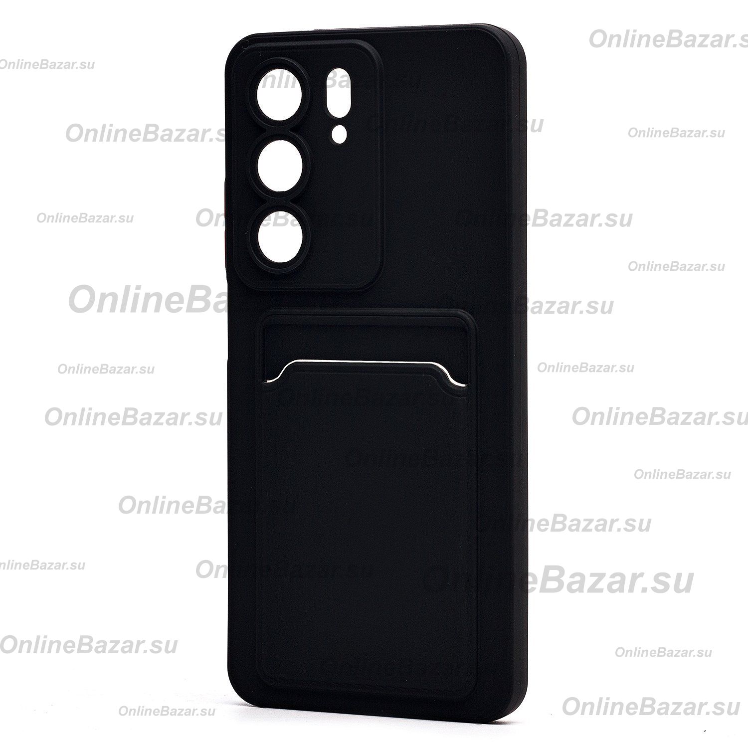 Чехол для Realme RMX3941 силиконовый с картхолдером №9 <черный> ― OnlineBazar.su