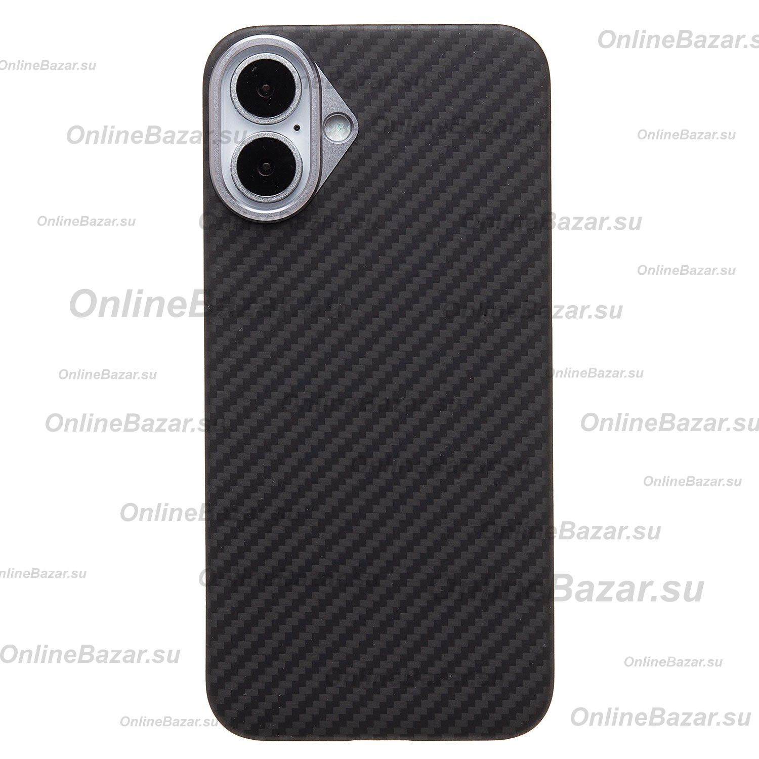 Чехол для Apple iPhone 16 Plus пластиковый MagSafe POSH KEVLAR <черный> ― OnlineBazar.su