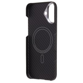 Чехол для Apple iPhone 16 Plus пластиковый MagSafe POSH KEVLAR <черный>