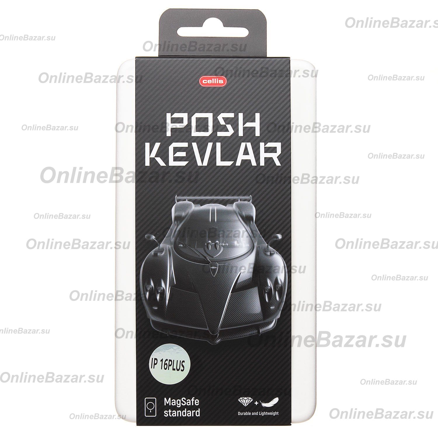 Чехол для Apple iPhone 16 Plus пластиковый MagSafe POSH KEVLAR <черный> ― OnlineBazar.su