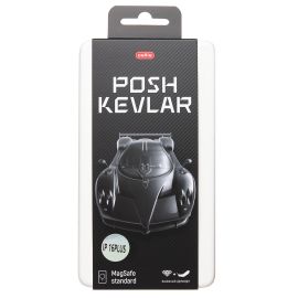 Чехол для Apple iPhone 16 Plus пластиковый MagSafe POSH KEVLAR <черный>
