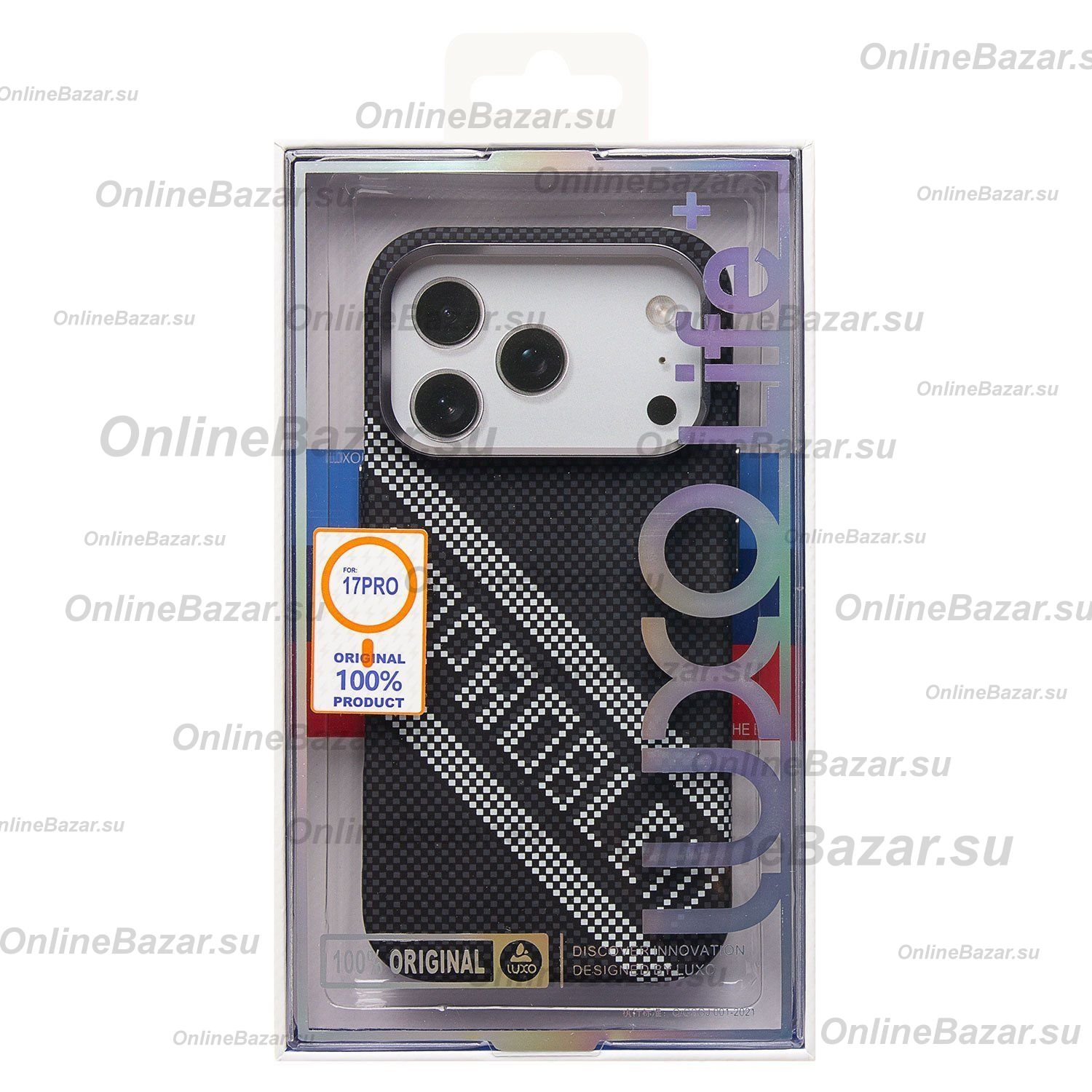 Чехол для Apple iPhone 17 Pro пластиковый Luxo Carbon (рис. 144) ― OnlineBazar.su